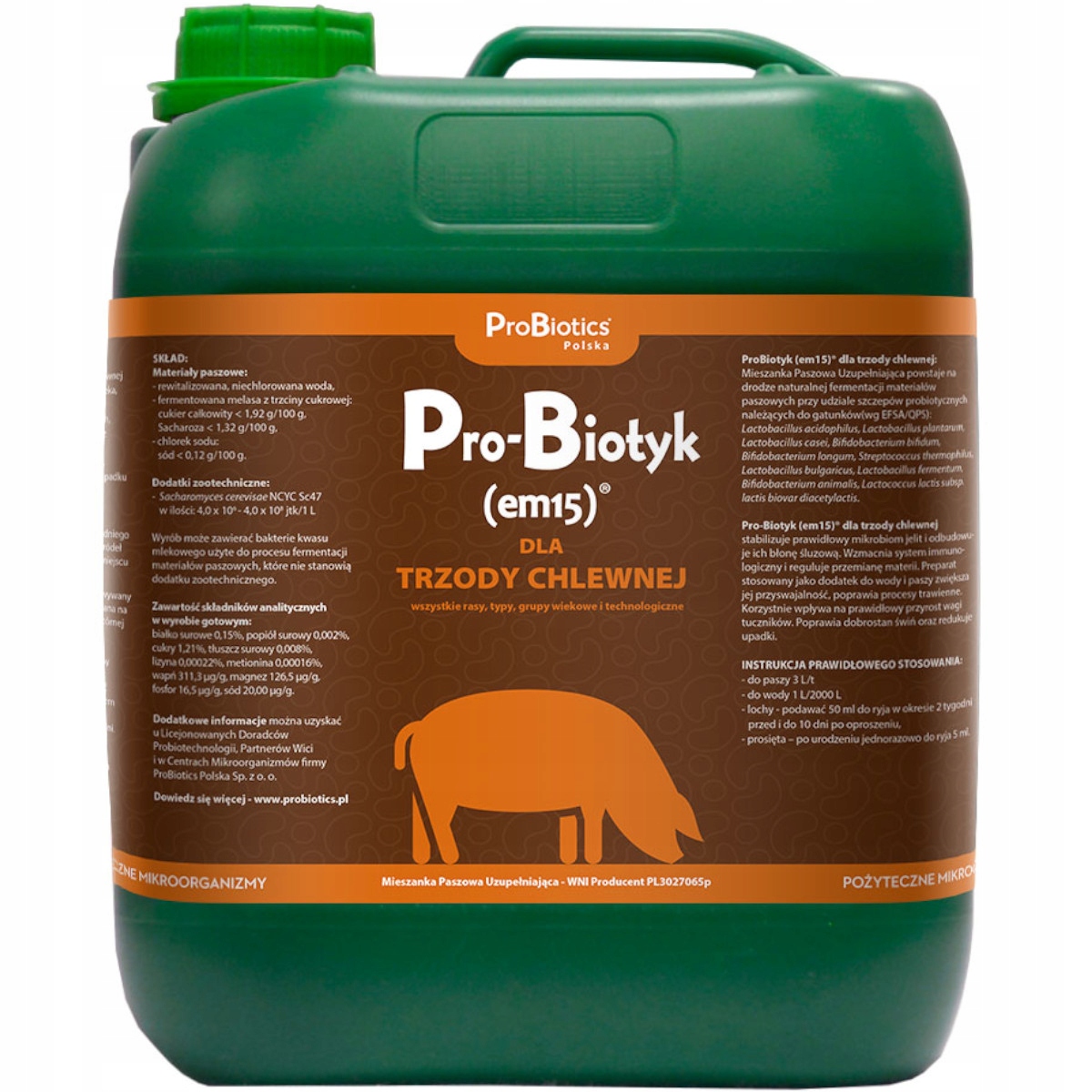 PRO-BIOTYK EM15 5L DLA TRZODY CHLEWNEJ PROBIOEMY PROBIOTYK EM-15 ODPORNOŚĆ