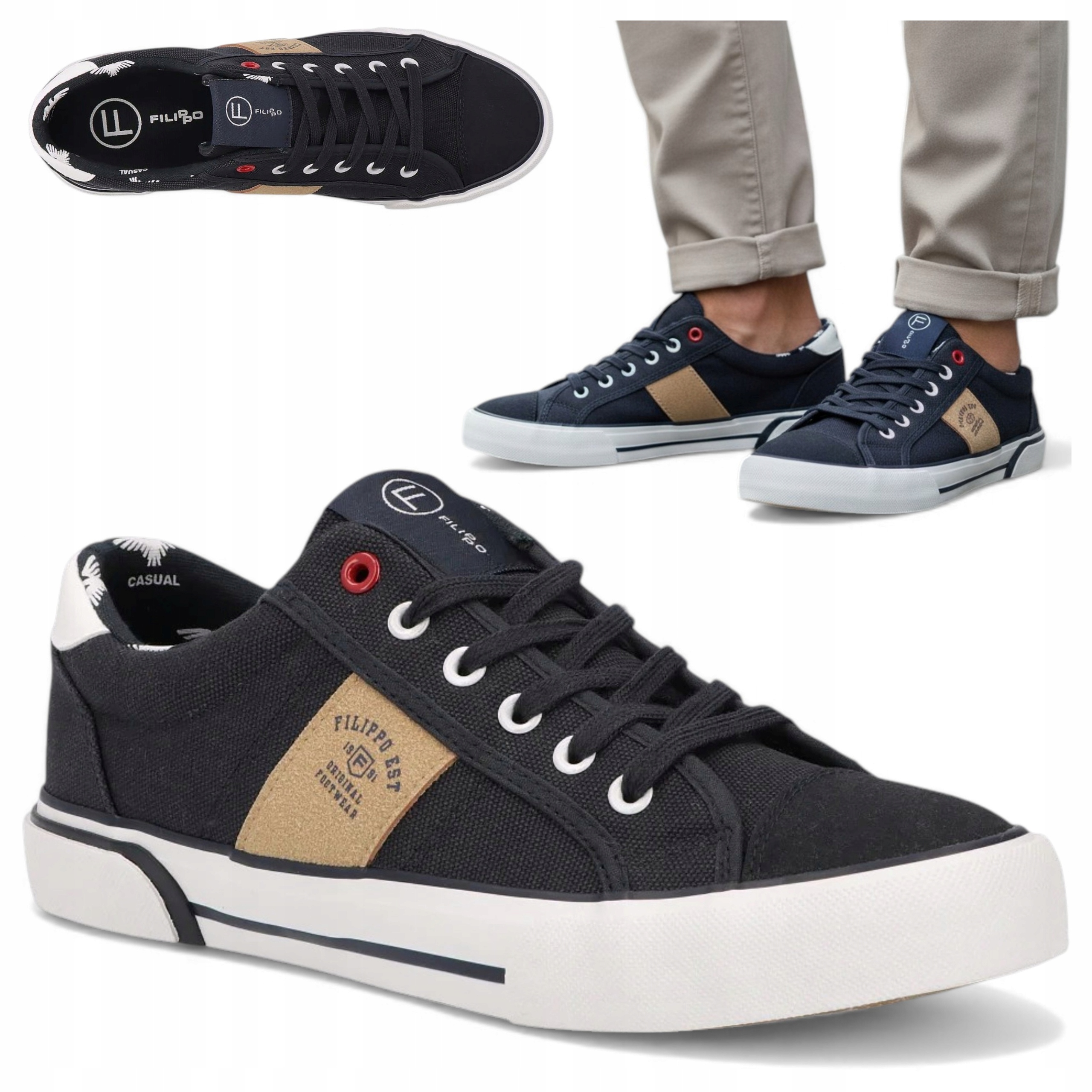 Filippo 41 Pánské sportovní boty Pohodlné nízké tenisky jarní tenisky