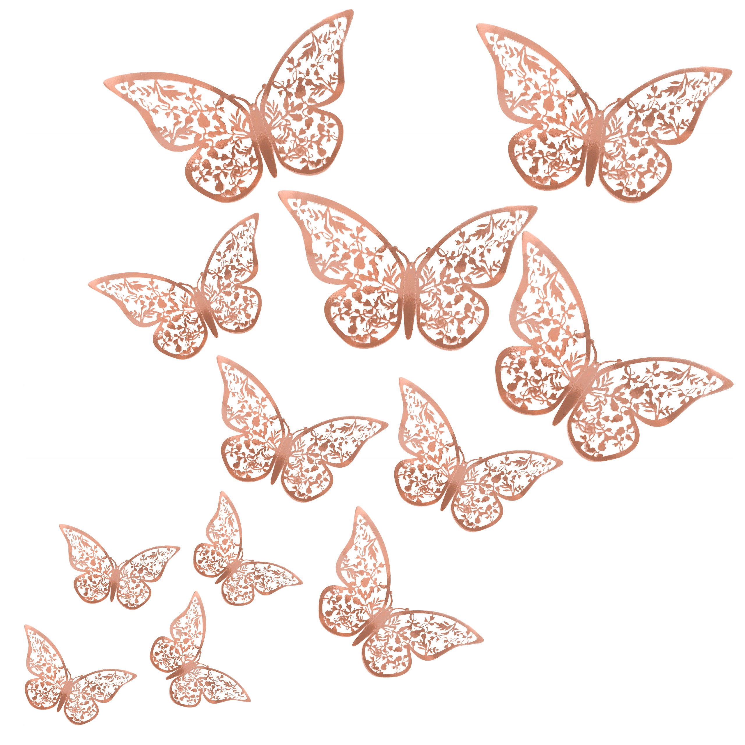 Бабочки бабочки наклейки стены х12 розовый золотой v2