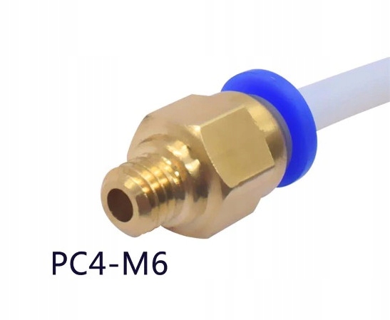 

złącze, szybkozłączka PC4-M6 Bowden, 3D, 1,75