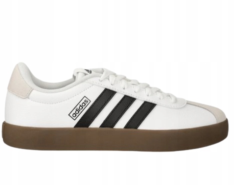 Adidas Court Bílé Tenisky S Černými Pruhy A Hnědou Podrážkou 38 I4B