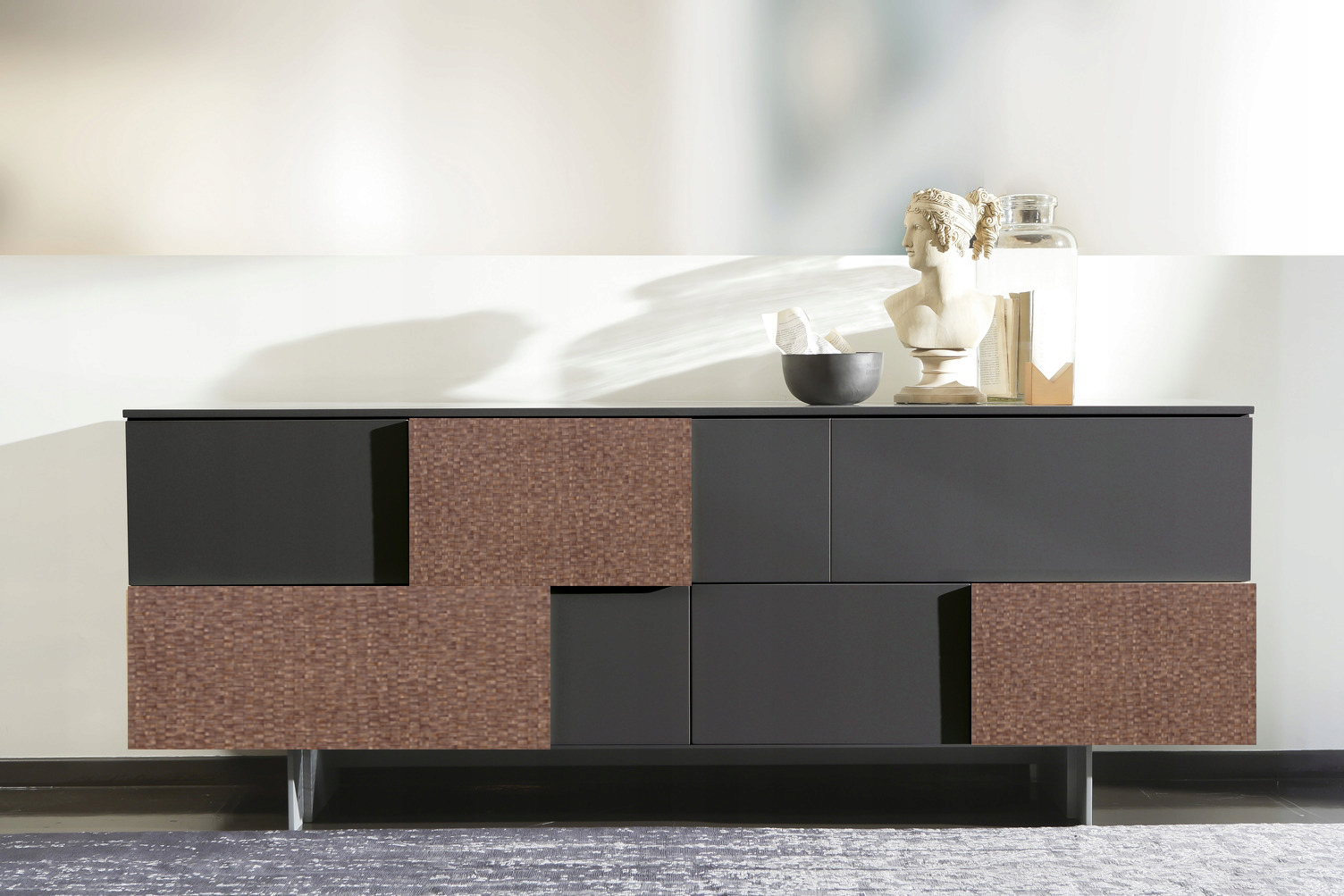 OKLEINA MEBLOWA szer. 90 cm WZÓR PLECIONKA BRĄZ Motyw inny