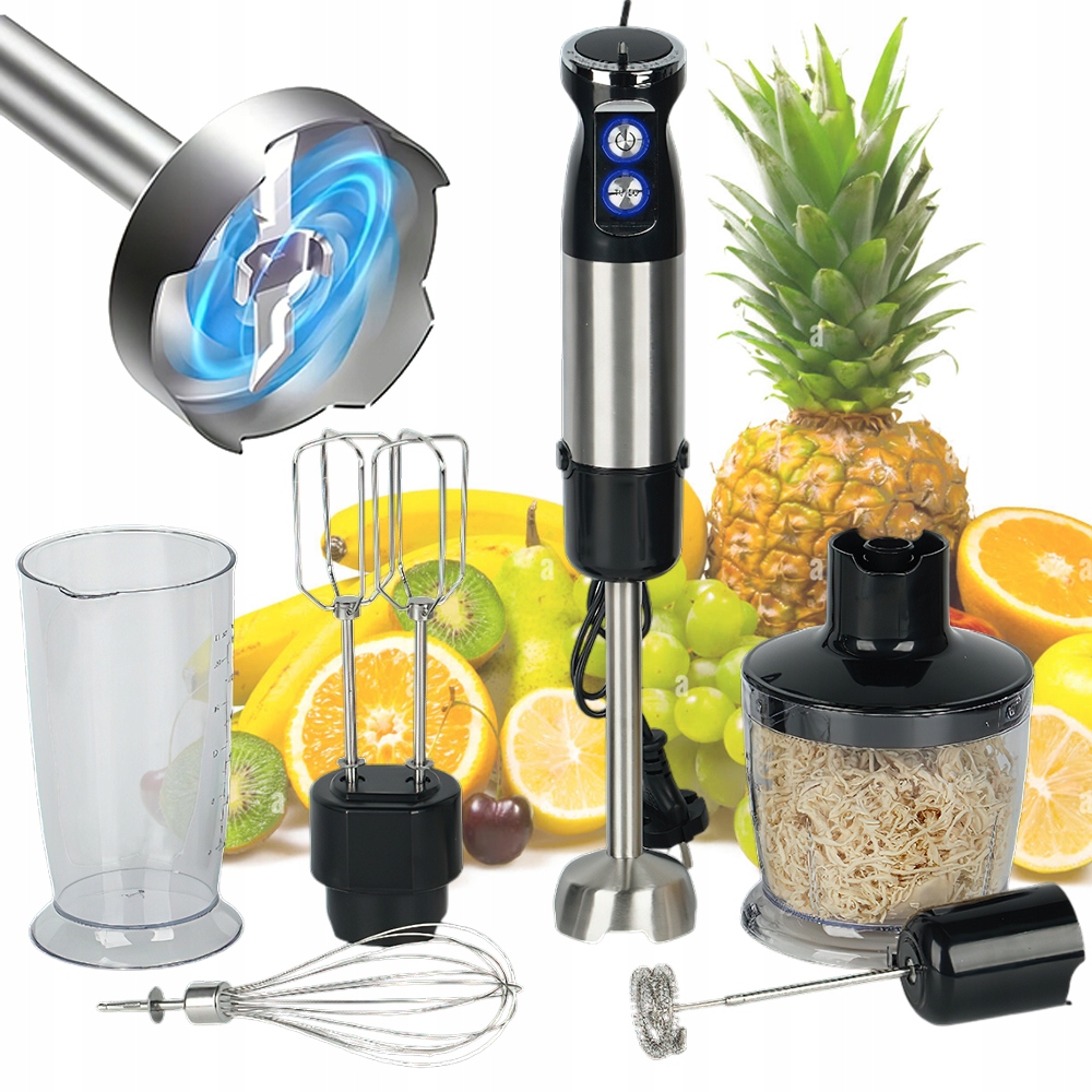 Ruční Mixér, Multifunkční Mixér, Výkonný Turbobřitý Drtič 800 W