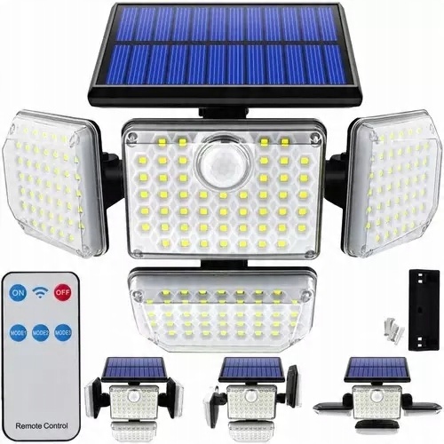 

Lampa Solarna Led Czujnik Ruchu Zmierzchu Pilot