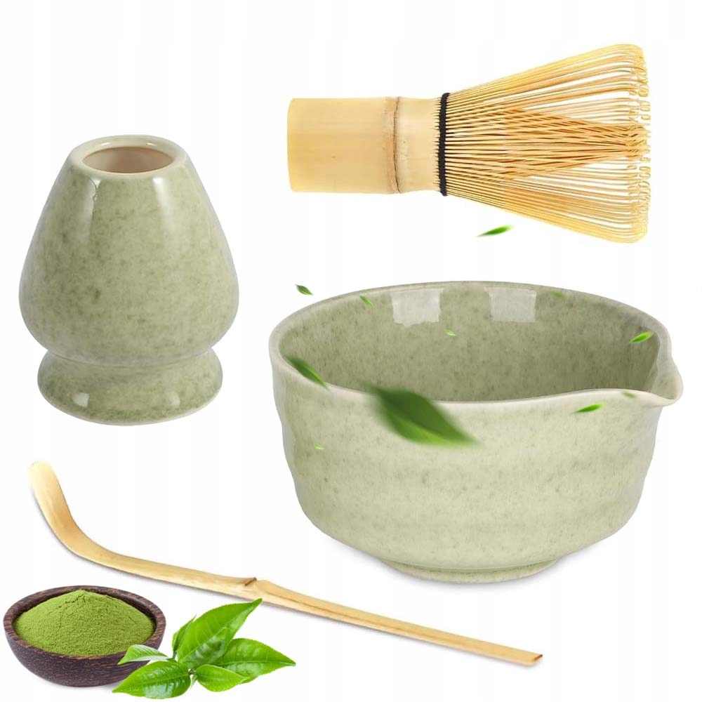 Levně Dárková Sada Šálek Matcha Dárková Sada Miska, Štětec, Stojan, Lžička 4 Ks