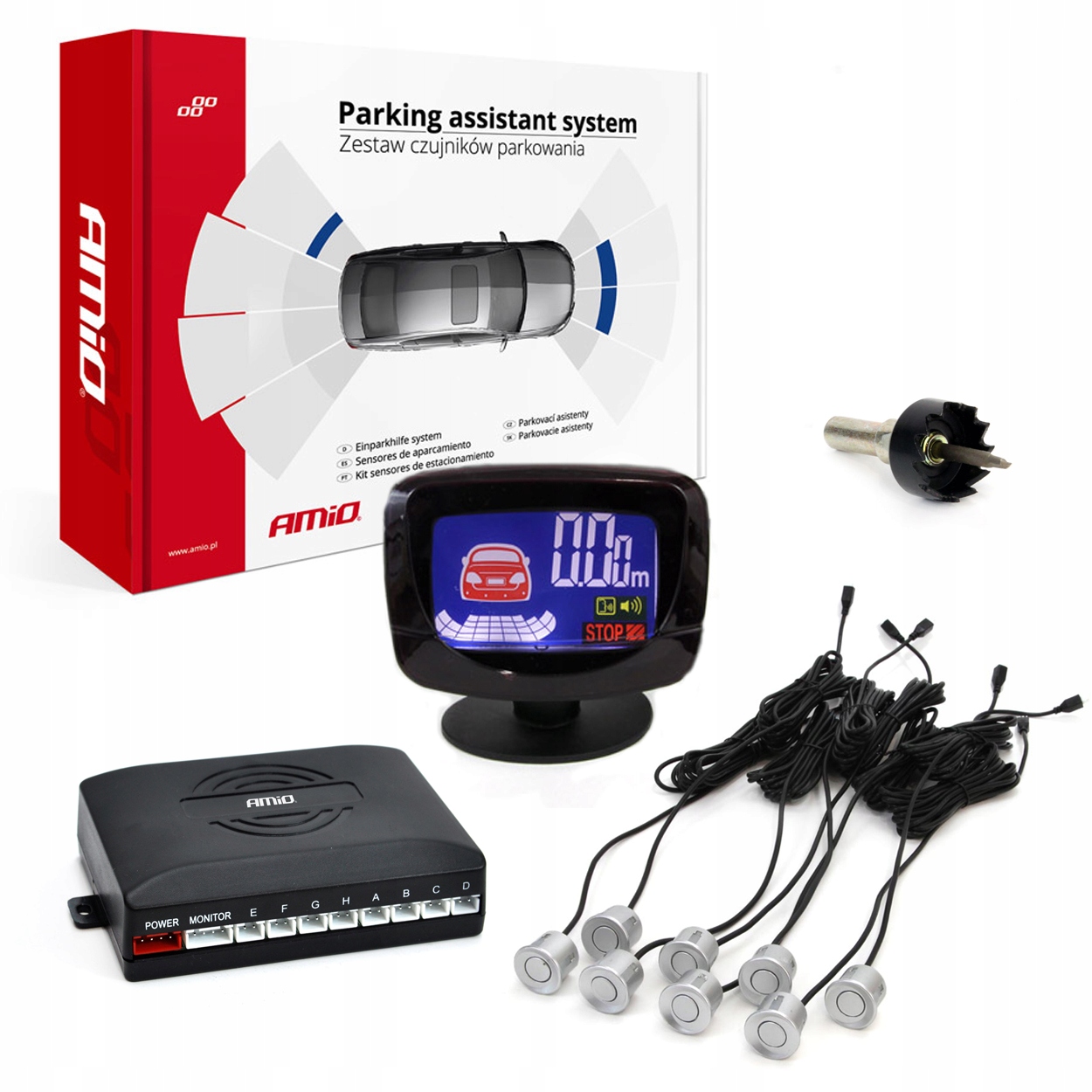 Датчики парковки заднего хода LED-GRAF 8 SensSrebrne