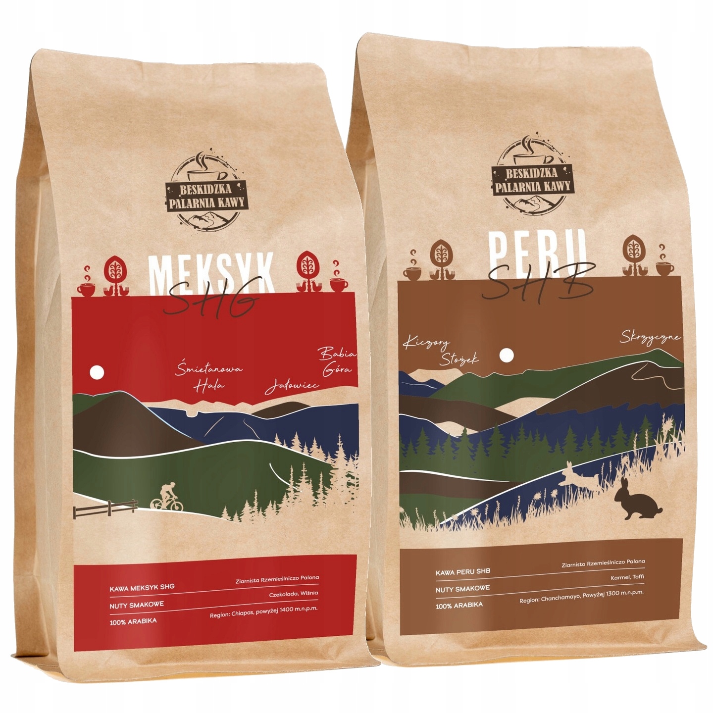 Čerstvě Pražená Káva Zrnková Mexiko Shg 500 g Peru Shb 500 g 100% Arabica