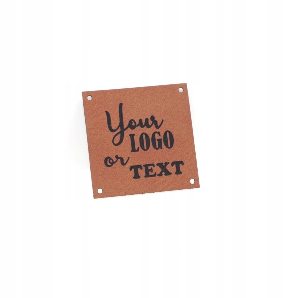 Štítek 25x25mm ekokůže vaše LOGO/text 50 ks