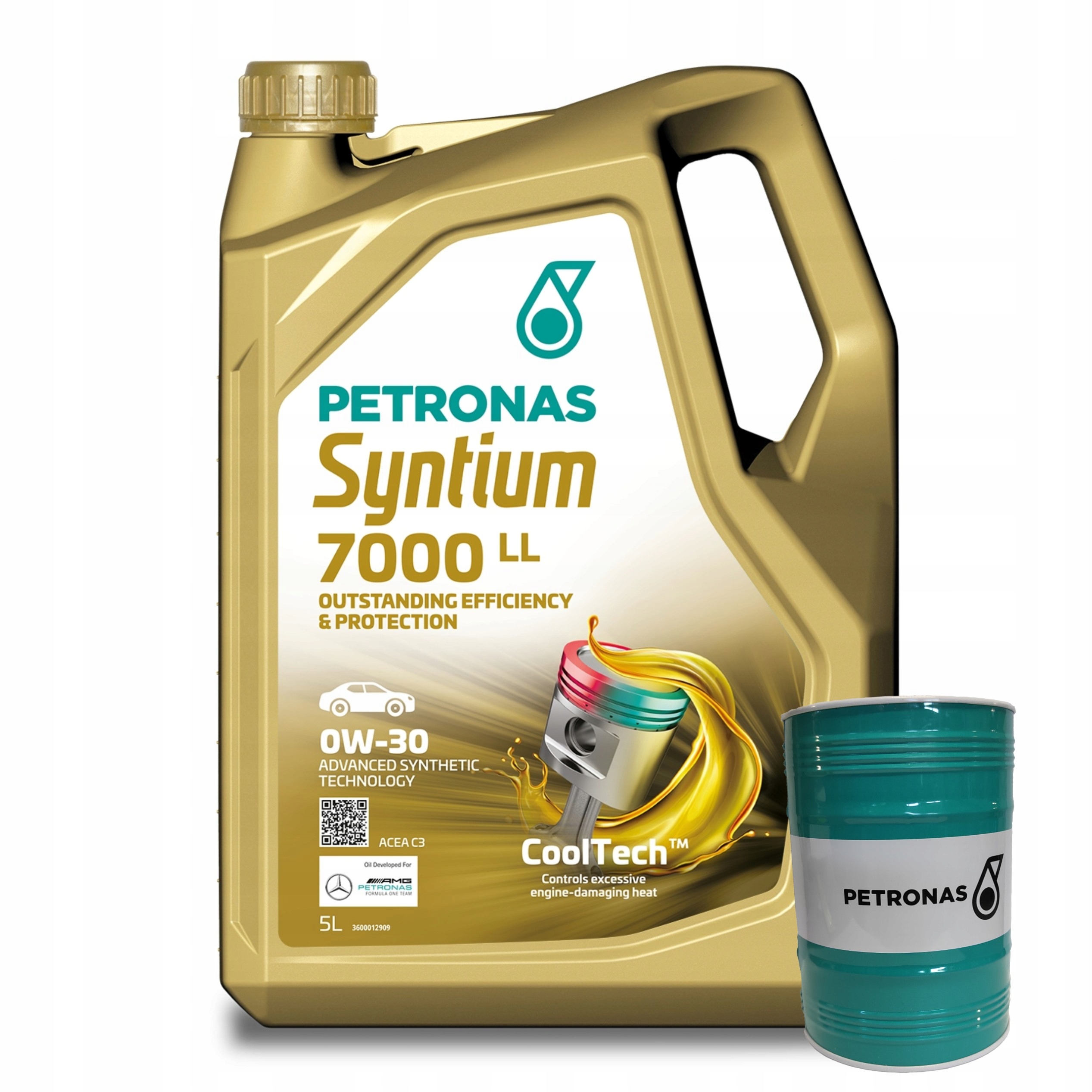 Motorový olej Petronas Syntium 7000 LL Acea C3 0W-30 5L Pokladnička Zadarmo