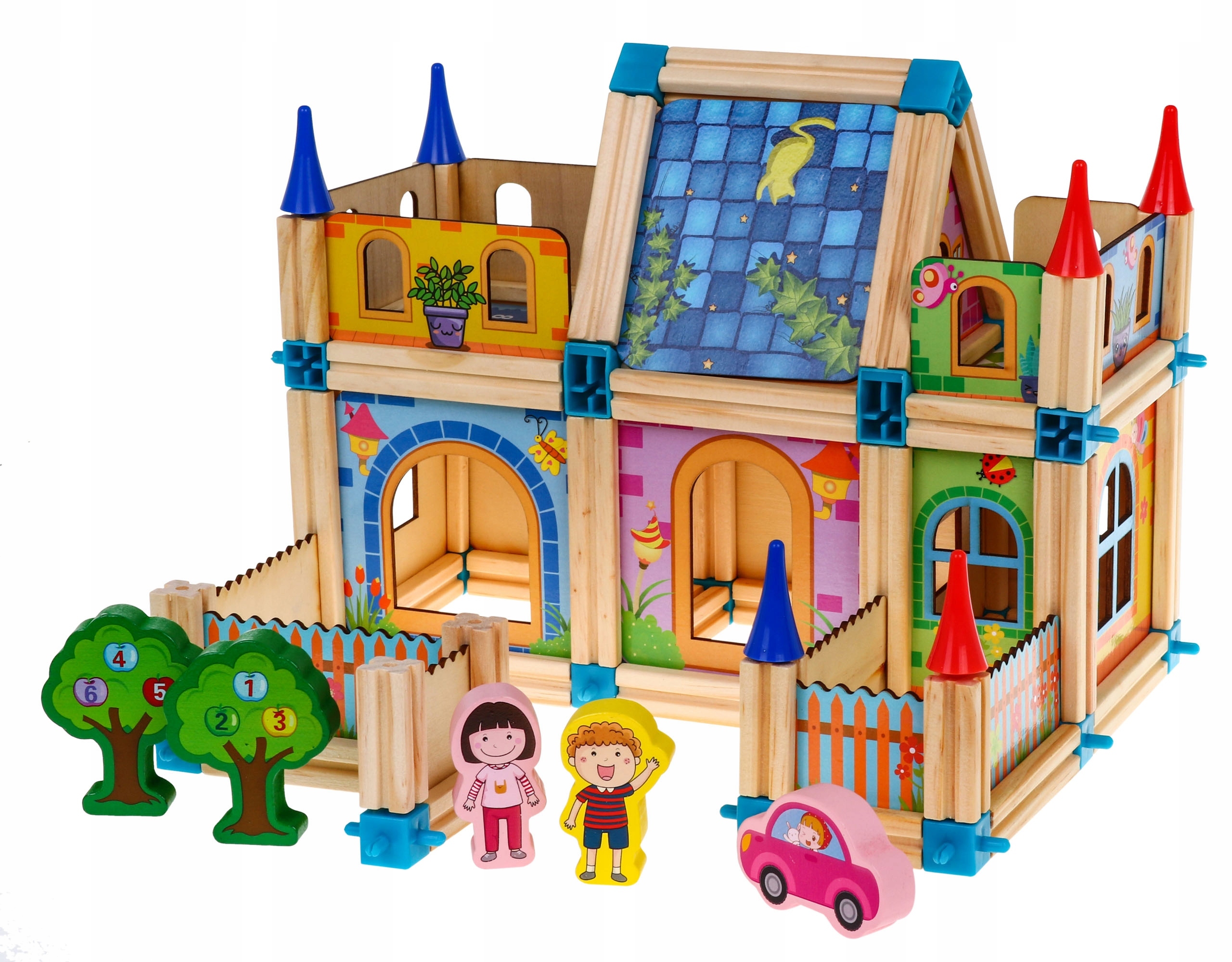 

Klocki Drewniany Domek Zamek 128EL