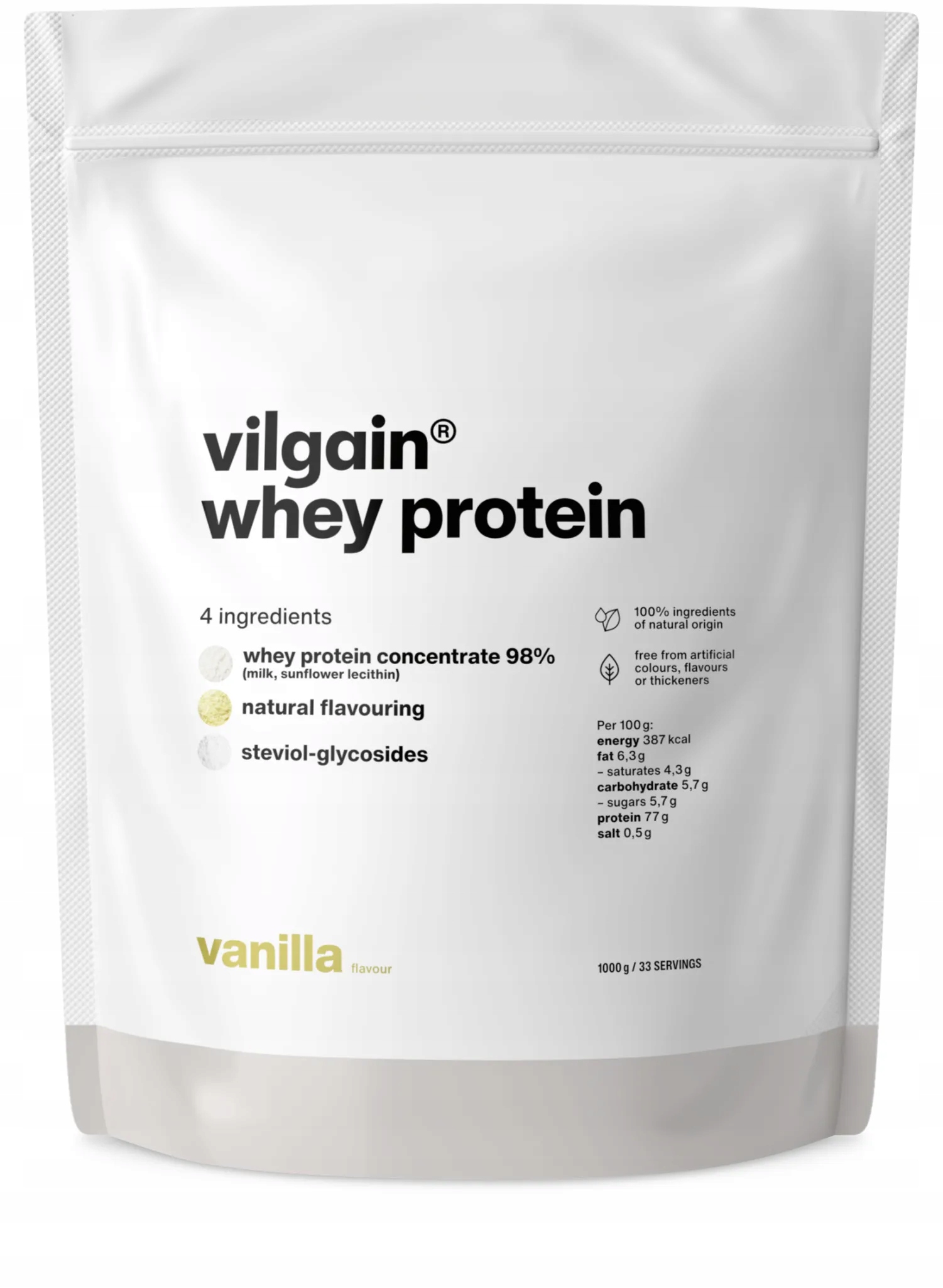 Protein Wpc Vilgain prášek 1000 g Vanilka