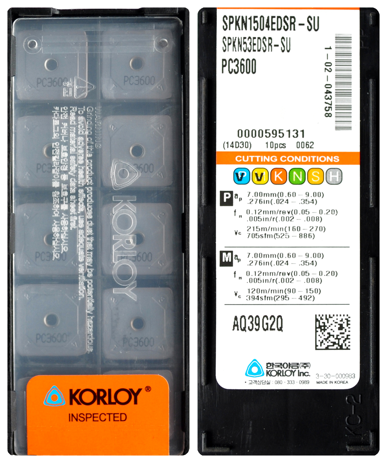 PŁYTKI SPKN 1504 EDSR-SU PC3600 KORLOY