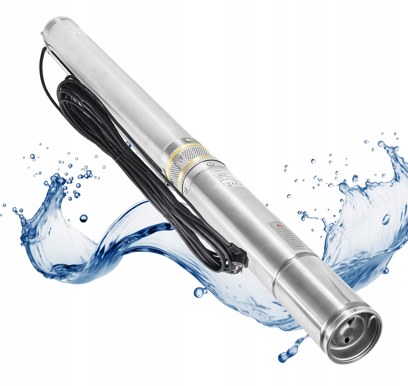 3,5 Calowa Pompa Wody Głębinowa Mocna Do Studni Antypiaskowa 1500W Kabel 20