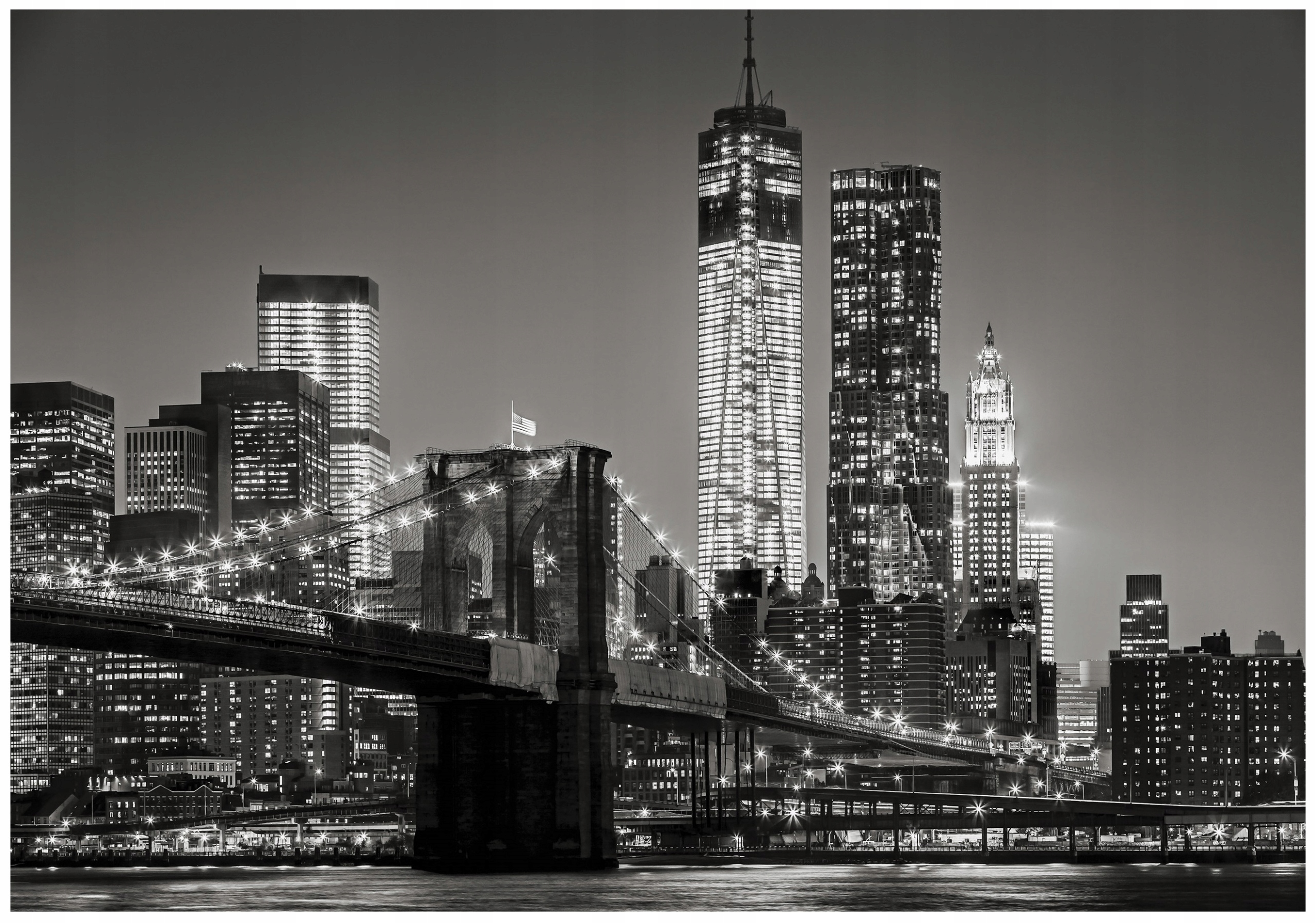 Fototapeta Město V Noci New York Most Do Ložnice Obývacího Pokoje Tapeta 350x250