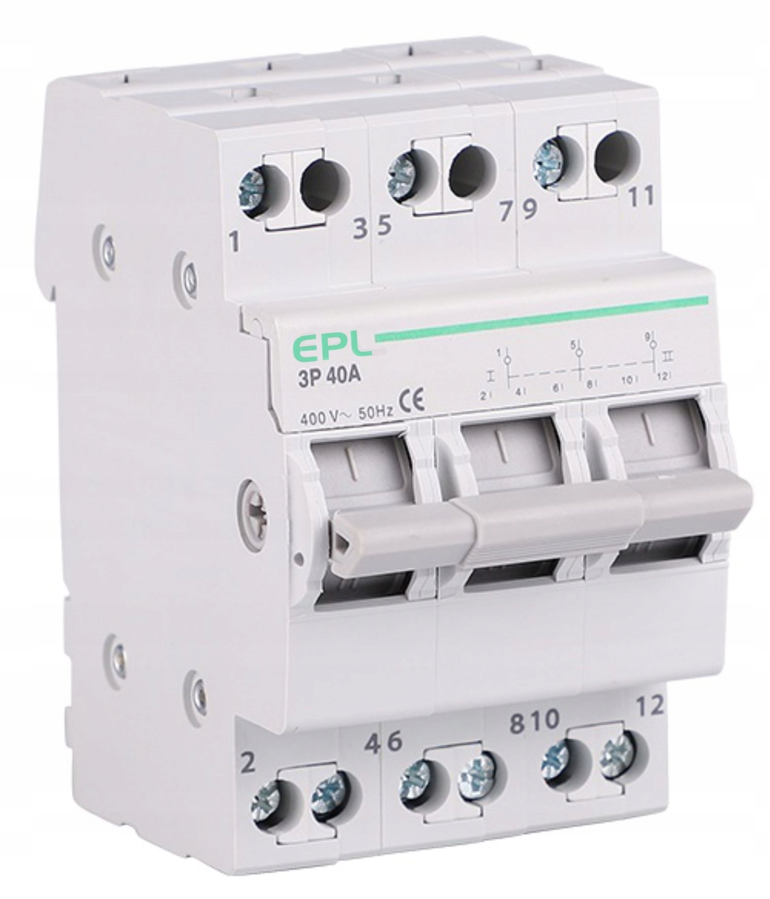 PRZEŁĄCZNIK ZASILANIA SIEĆ-AGREGAT 3P 40A 1-0-2