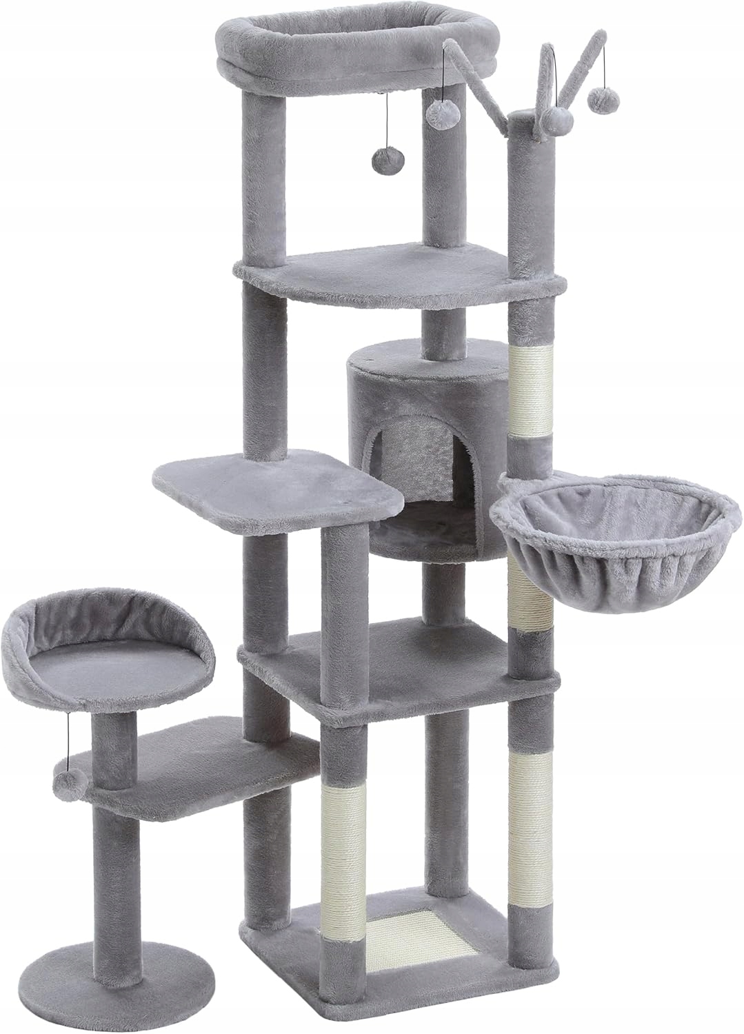 Drapak Dla Kota 150CM Wielopoziomowy, Stabilny, Legowisko- Szary 150CM