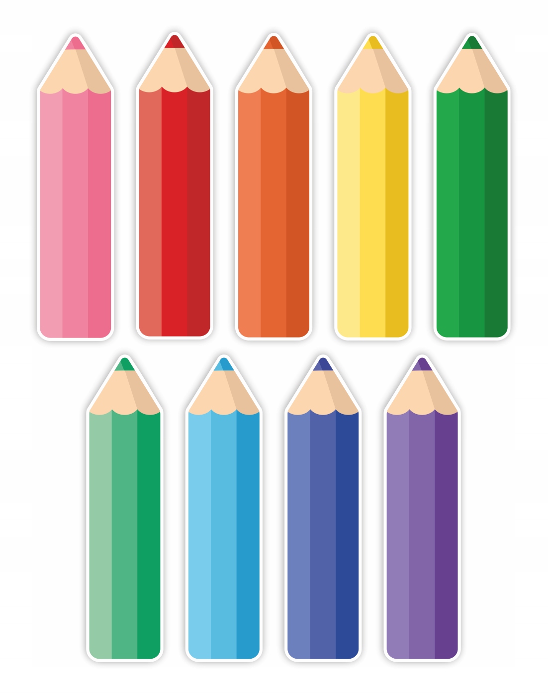 

Dekoracja Szkolna Duże Kolorowe Kredki 9 Szt