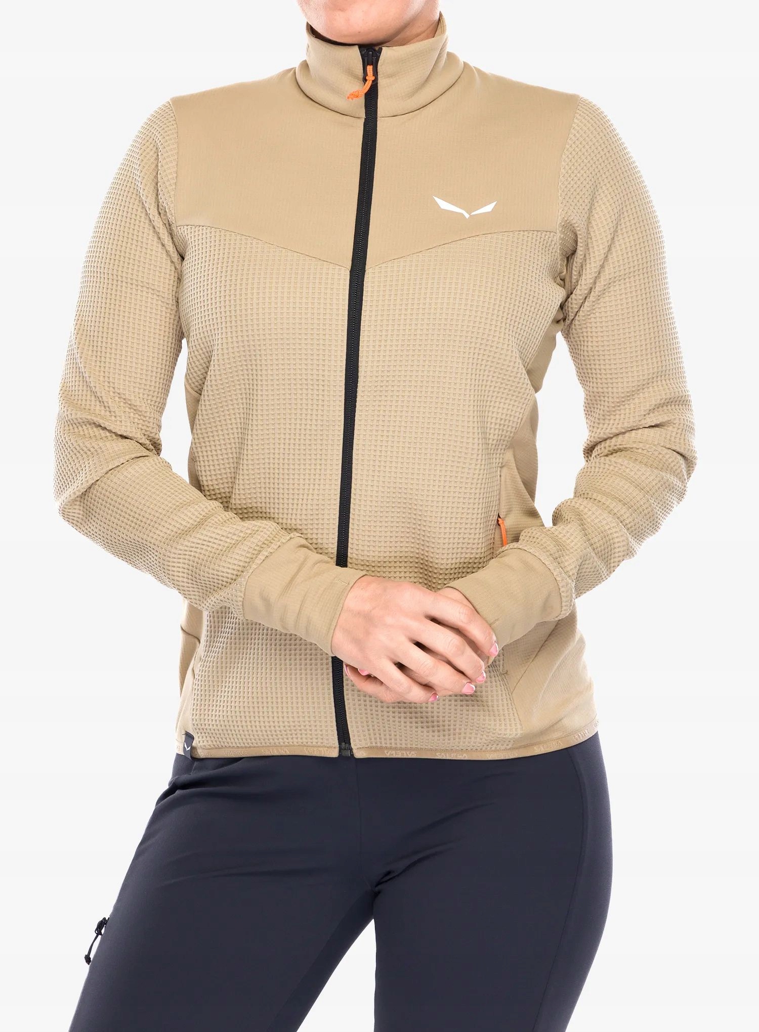 Mikina bez kapuce Salewa Puez Waffle Hyb Pl Jacket