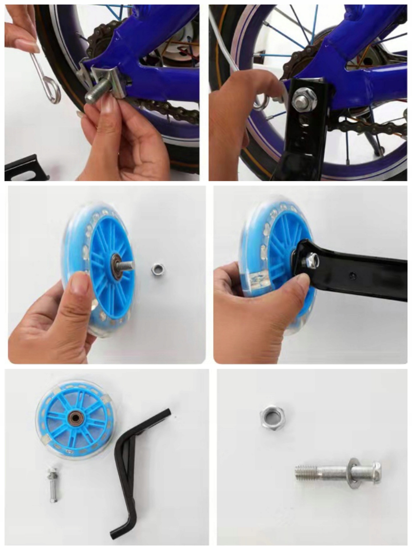 DZIECI CICHE KÓŁKA BOCZNE PODPOROW DO ROWERU 12-20" Z LED ŚWIECĄCE KOLOROWE Dedykowany/a do Pozostałe