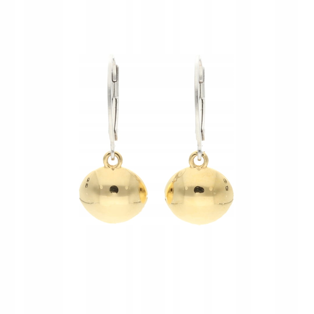 Náušnice polokoule stříbro pozlacené