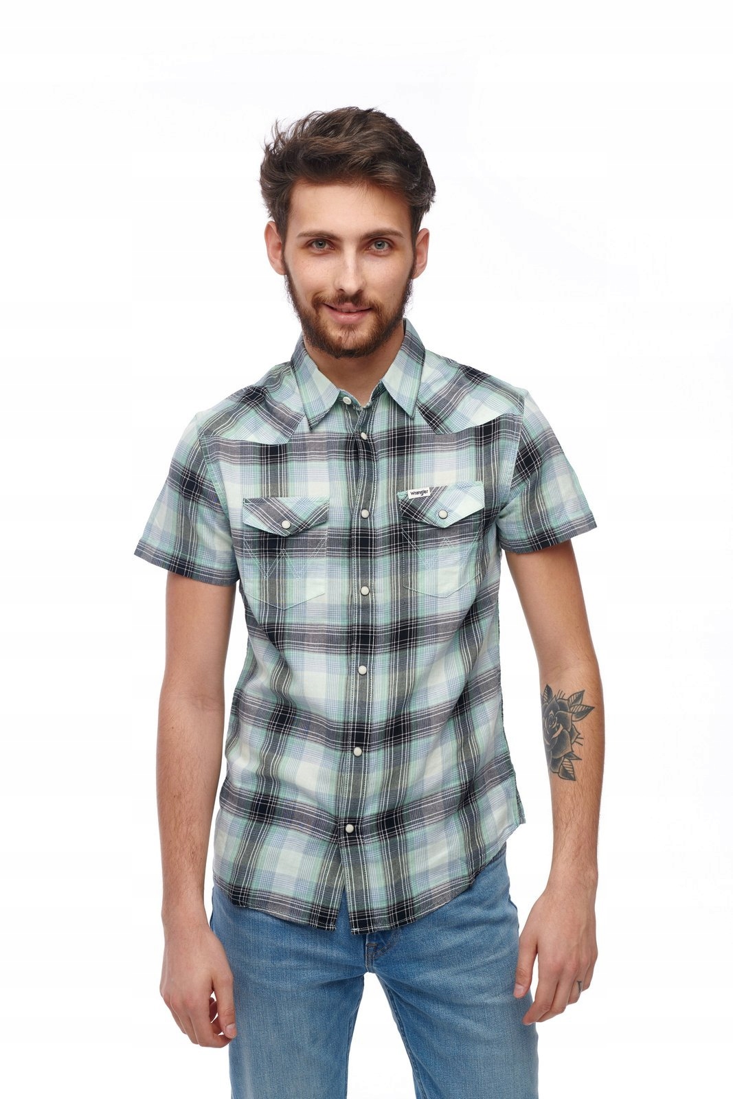 

Wrangler Western Shirt Green Spray W5J0ORXHR M
