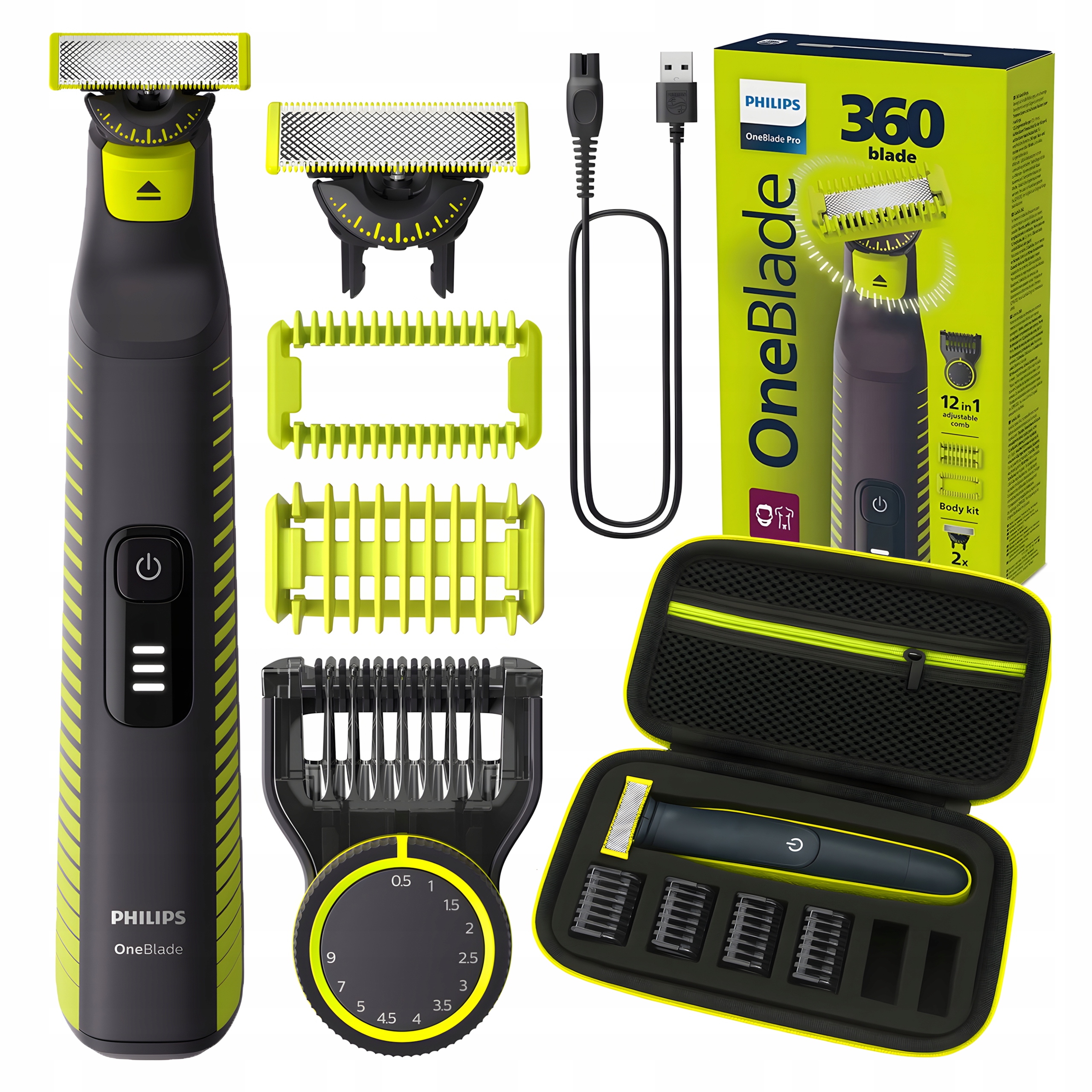 Voděodolný strojek na vousy a strniště Philips OneBlade QP6507/23 Pouzdro