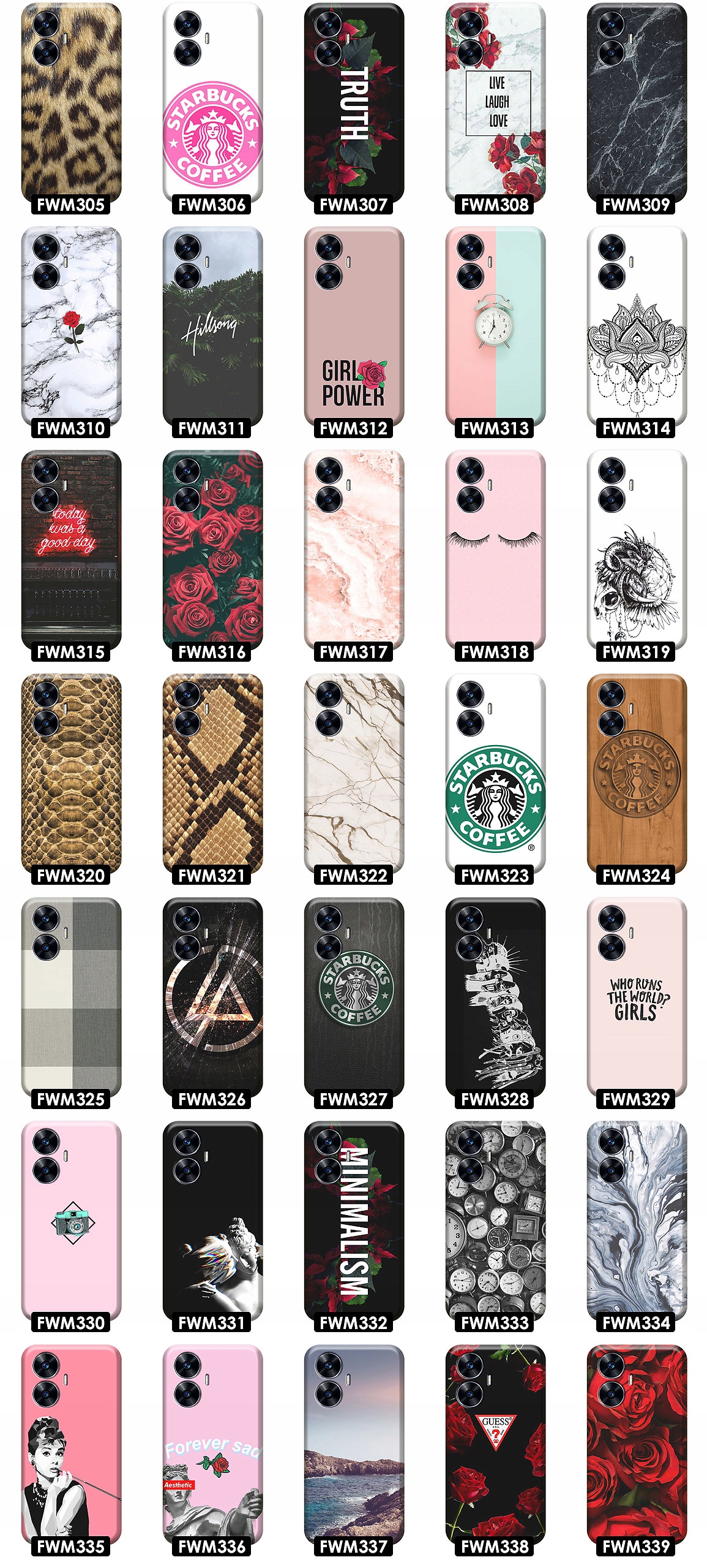 ETUI CASE OBUDOWA NA TELEFON DO REALME C55 WZORY + PANCERNE SZKŁO Typ plecki