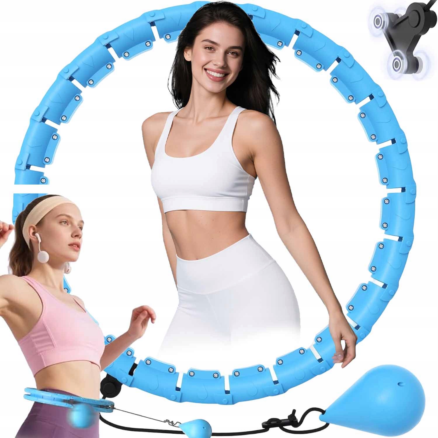 Inteligentny Hula Hop Z Piłką Obciążeniową Modułowy Do Spalania Tłuszczu