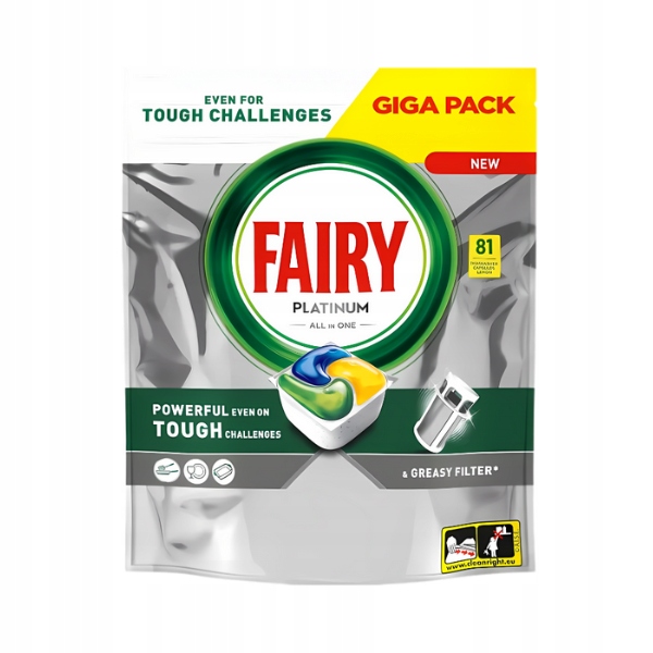 Kapsle Do Myčky Nádobí Fairy Platinum All In One Citrus 81 Kapslí