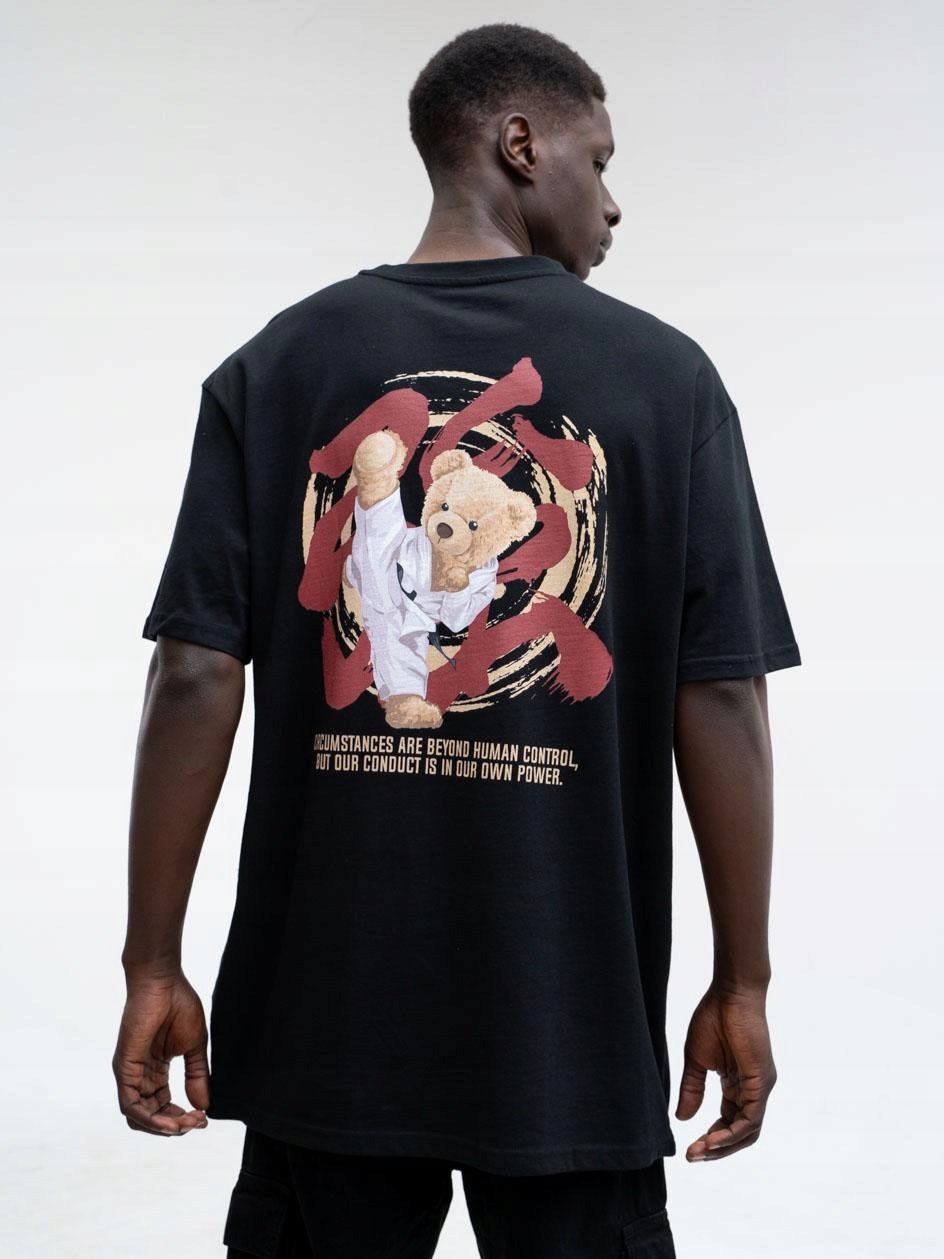 Pánské Tričko Oversize S Potiskem tričko 100% bavlna kung fu Černá L