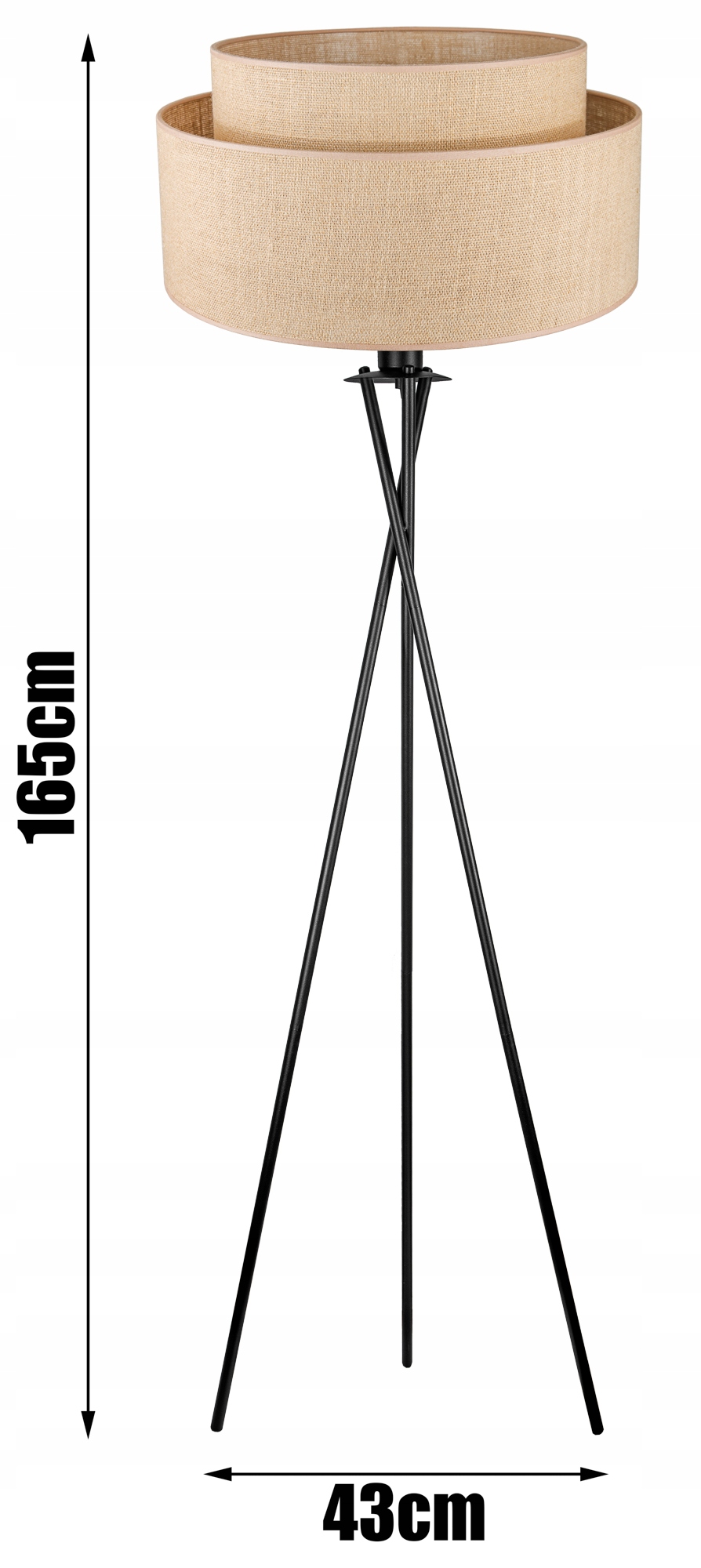 LAMPA STOJĄCA PODŁOGOWA TRÓJNÓG ABAŻUR 45CM LED Marka Glimex