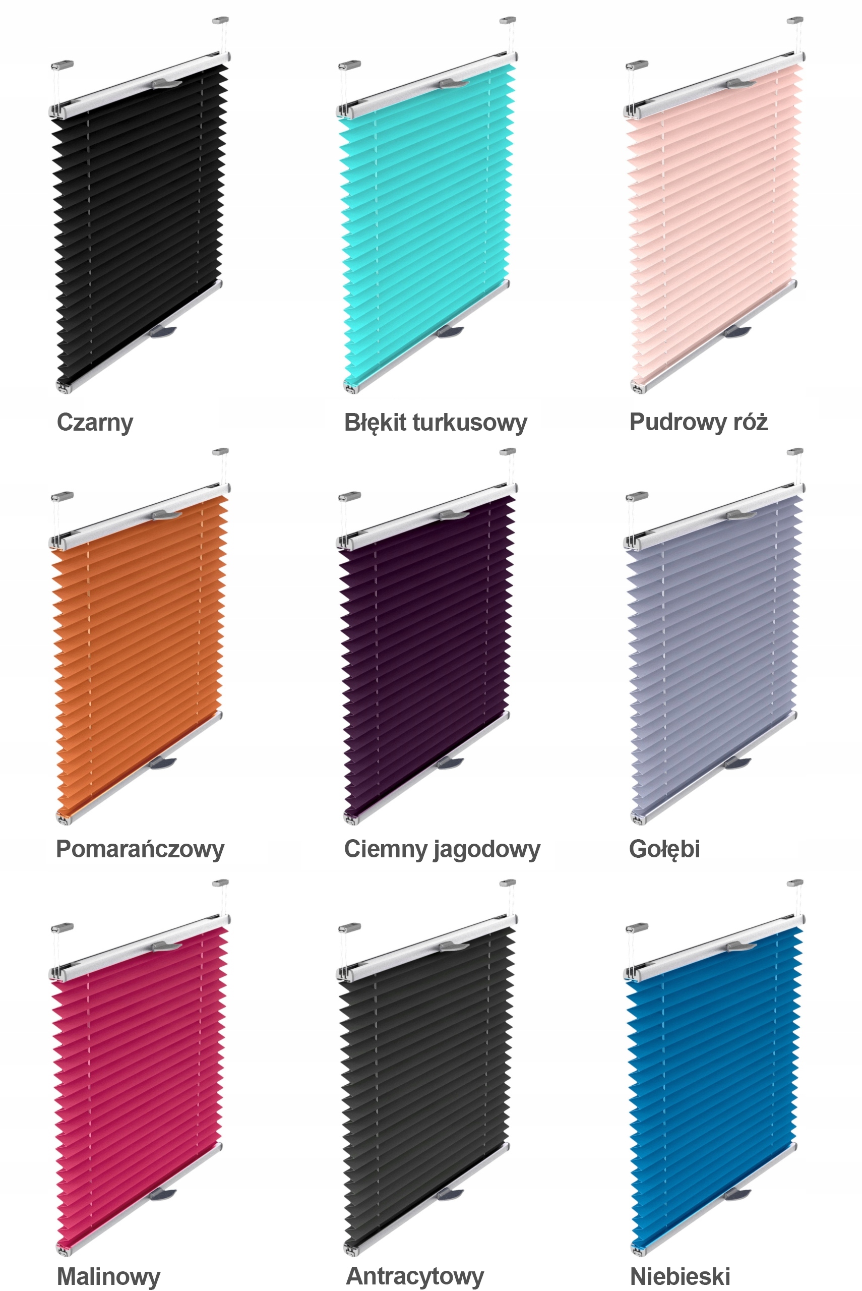 Bezinwazyjna Plisowana Roleta okienna 78,5x230 cm Stopień zaciemnienia półzaciemniające