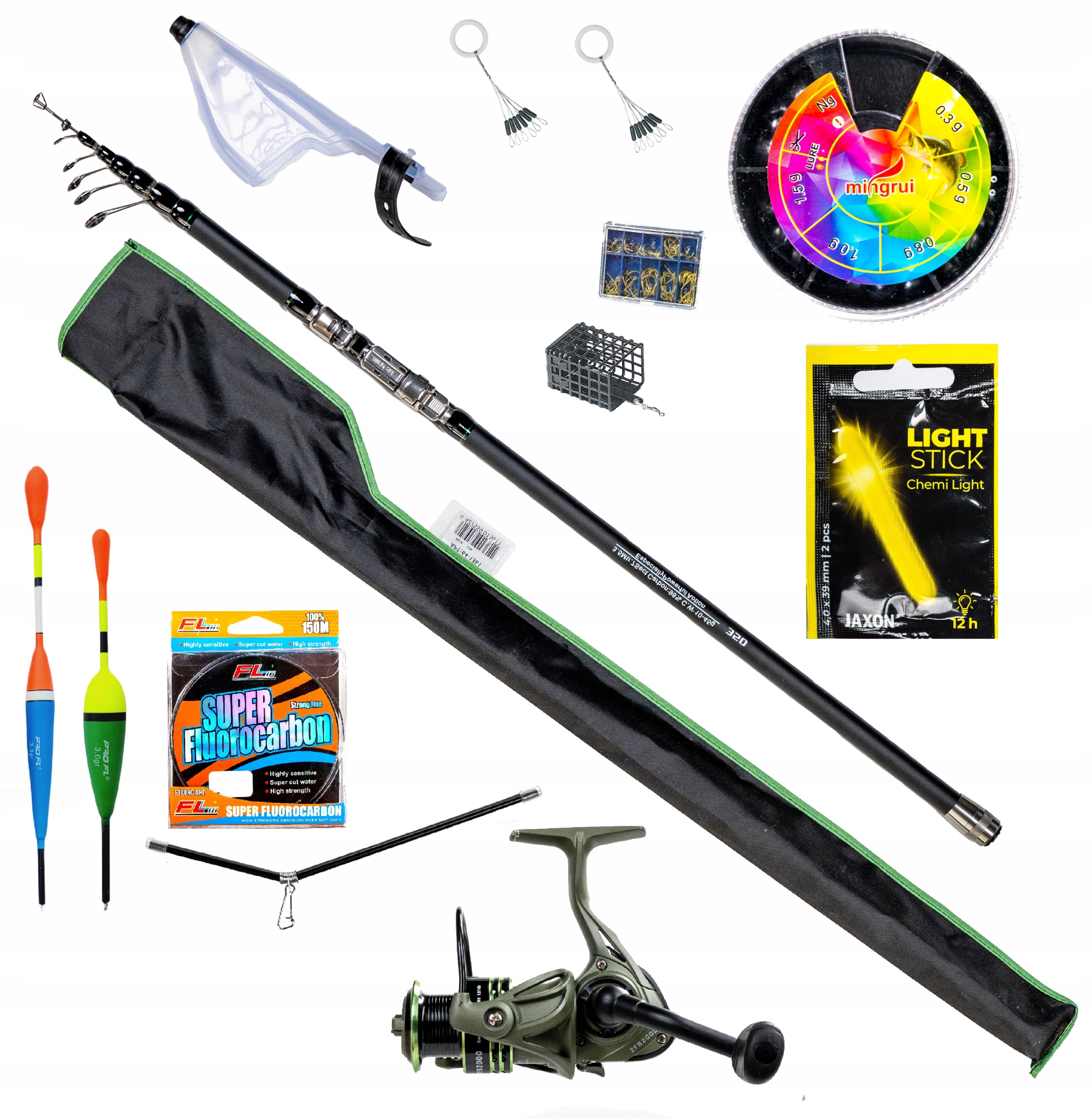 Zestaw na Spławik Wędka Kołowrotek Żyłka Spławiki