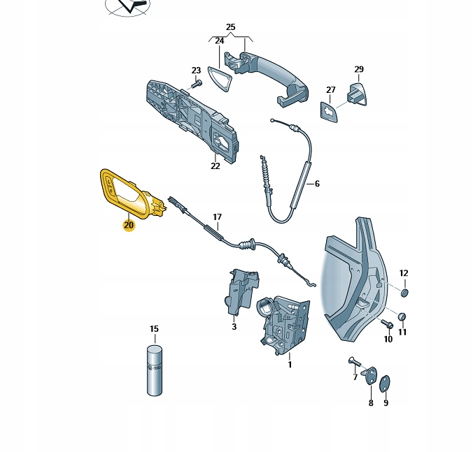 KLAMKA WEWNETRZNA TYL LEWA SKODA FABIA III 3 Car type Passenger cars