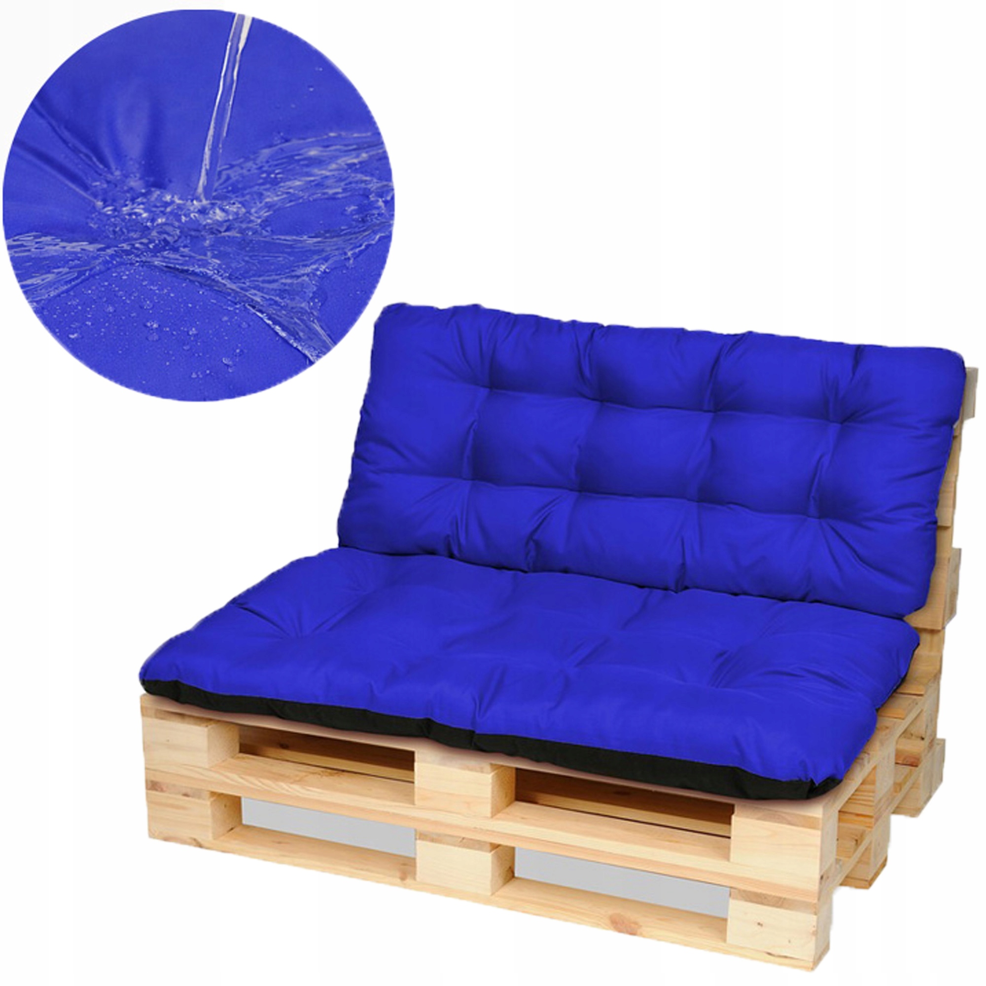 Sada polštáře na nábytek z palet, měkká lavička 120x80+120x50 Chrpa