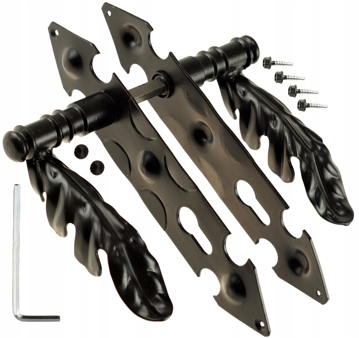 Klika List Pro Dveře Brány Kovaná 72 MM Vložka