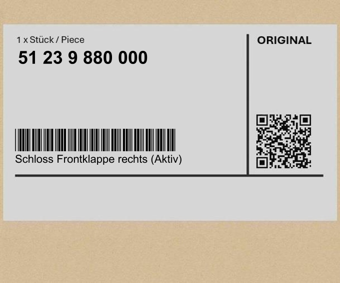 Zamek pokrywy przedniej z prawej strony (Aktiv) BMW 2 U06