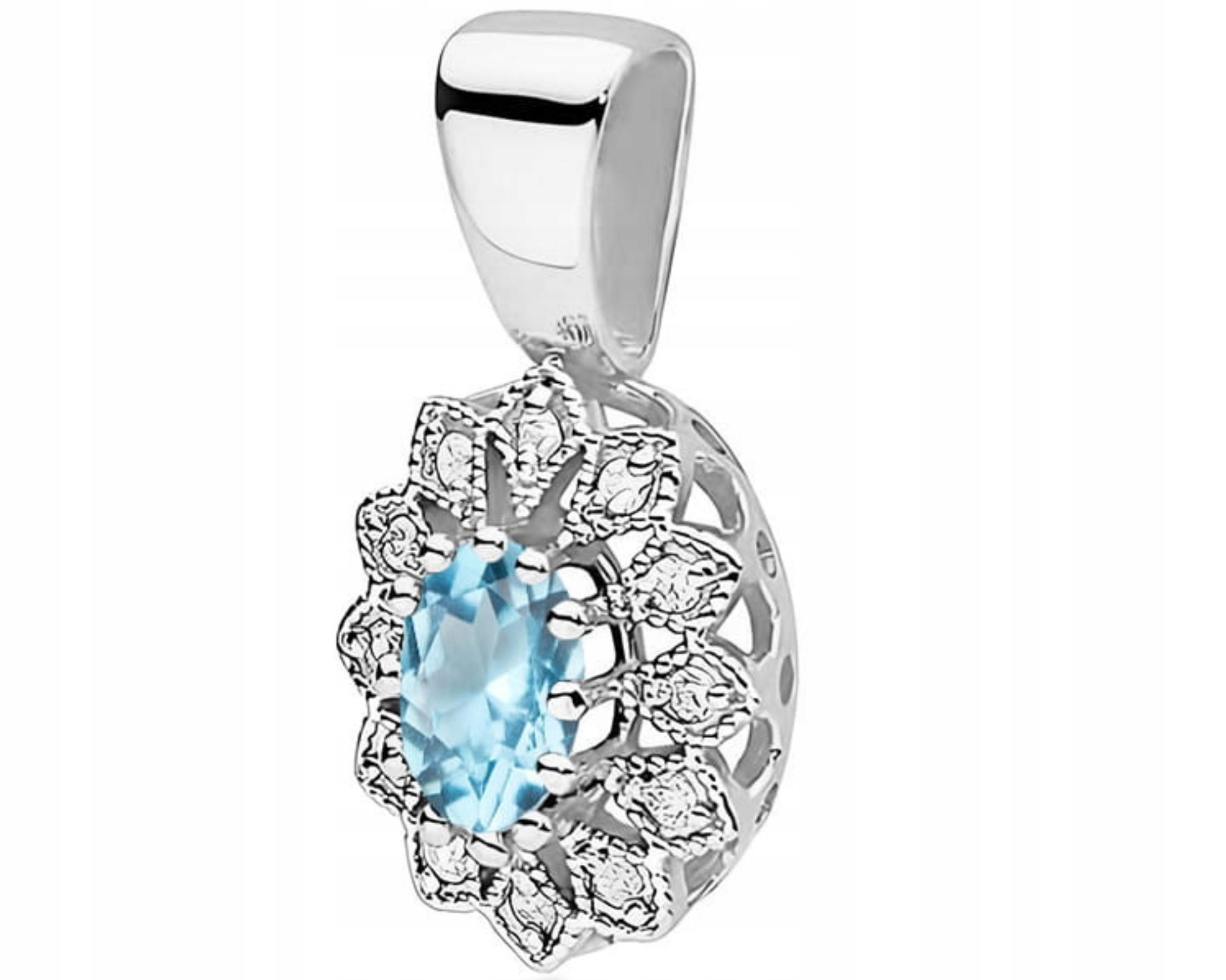 Zlatý Přívěsek S Tyrkysovým Topazem A Brilianty Ukázal Zlato 585 Dárek