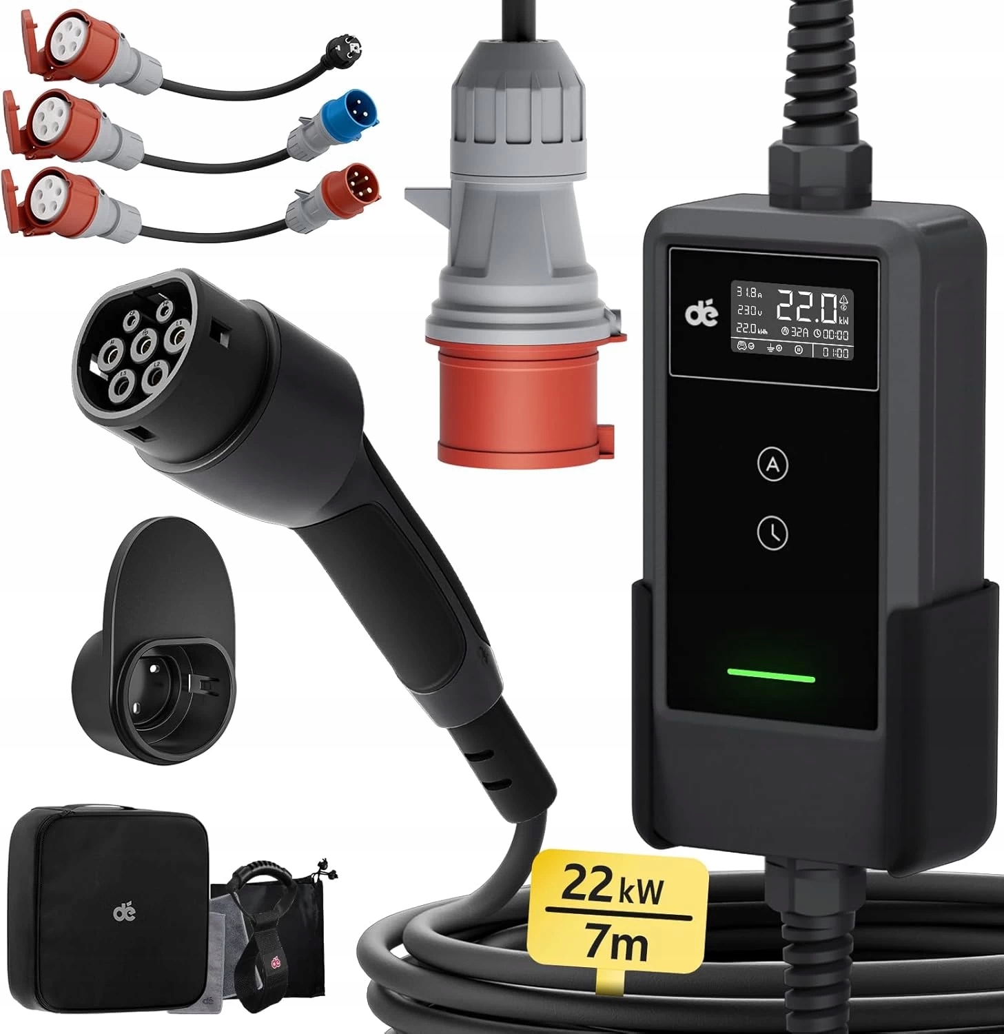 Nabíjačka do auta Wallbox Ev Wi-FI 22 kW do auta s adaptérmi 400V 230V