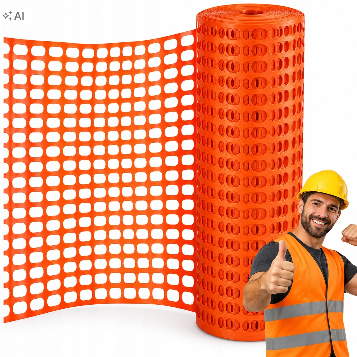 oranžová protisněhová síť 450 gm2. Bozp Výstražná Pvc 1,2 x 50 m