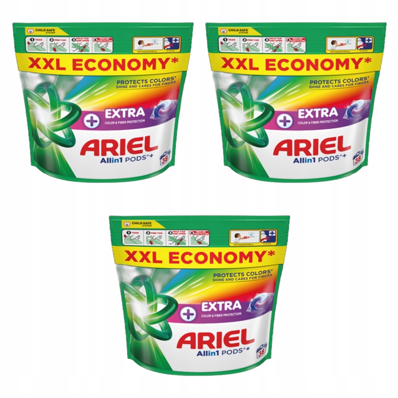 Ariel Allin1 Pods Color & Fiber Protection Kapsle na praní, 38 praní X3