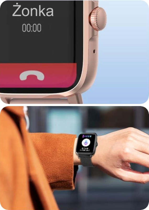 SMARTWATCH DAMSKI ROZMOWY 2 PASKI SPORT NFC 1,9LCD Typ naręczny