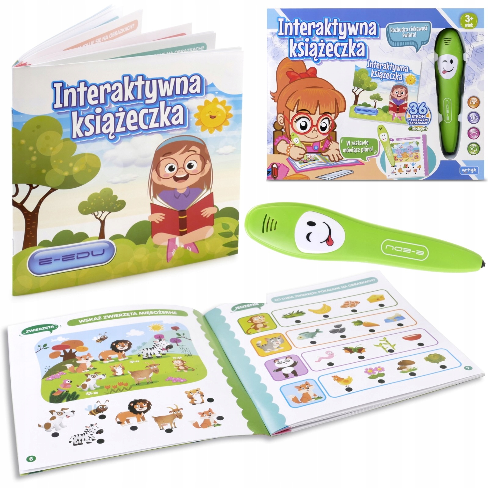 INTERAKTYWNA KSIĄŻECZKA E-EDU MÓWIĄCE PIÓRO DŁUGOPIS Szerokość produktu 25 cm