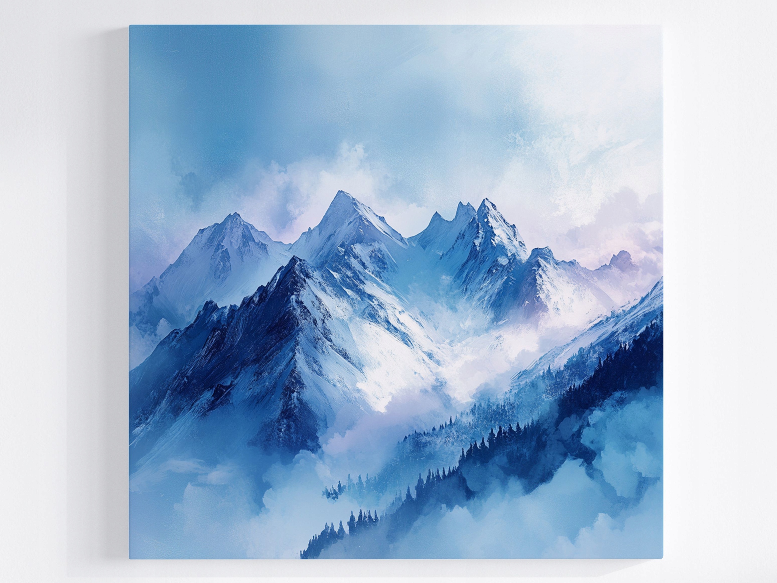 Obraz Na Plátně Canvas Krajina Pohled Na Krajinu Hory Zima Sníh Alpy 60x60