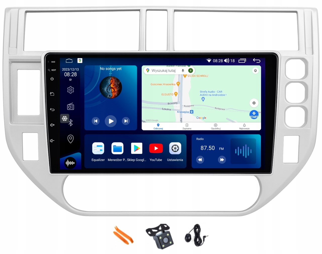 Radio Android Nawigacja Qled Carplay Lte 64GB Gps Dsp Ford Kuga MK1 1 08-12
