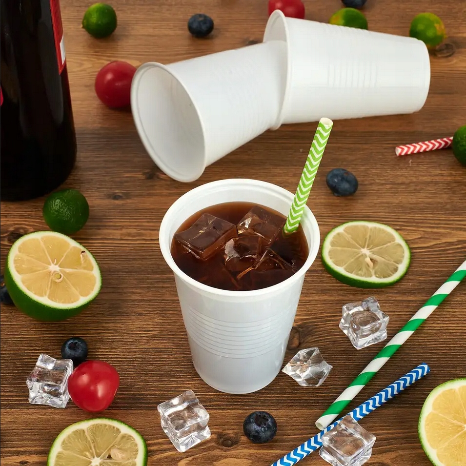 Kubki plastikowe jednorazowe 200ml białe 100 sztuk Kod producenta OPA-0014