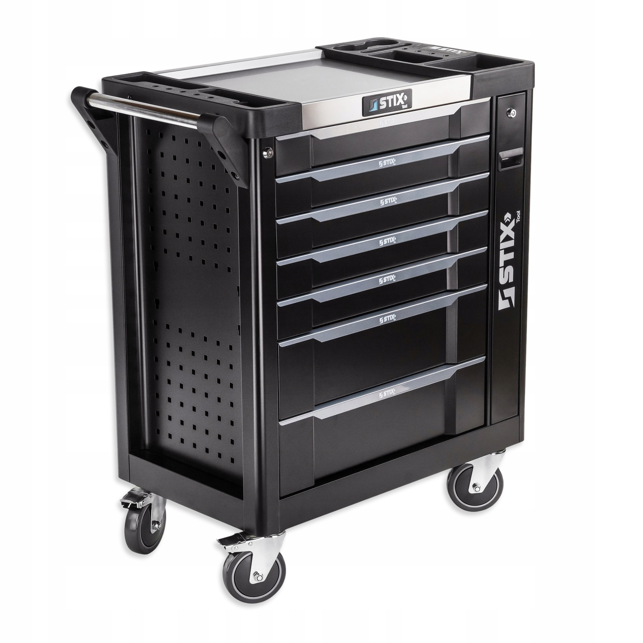 Profesionální Dílenský Vozík Skříňka Na Nářadí Se 7 Zásuvkami A 2 Úložnými Prostory Stix