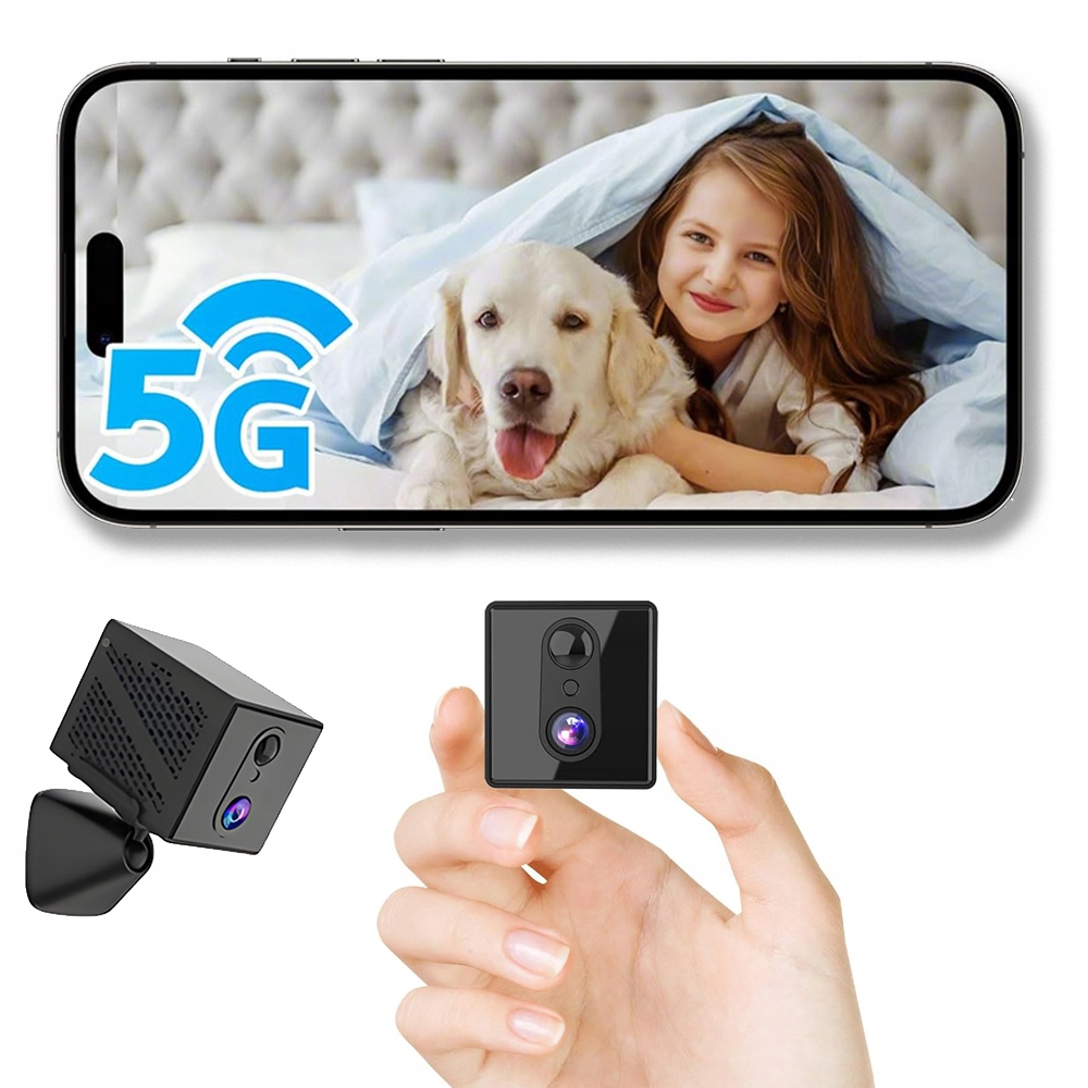 Mini Kamera Wifi 5GHZ 2.4GHZ 2300MAH Bateria 2K Qhd Noktowizja Pir