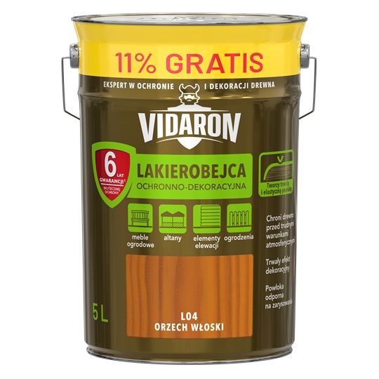 Vidaron Lakierobejca 4,5L+ 0,5L L04 Orzech Włoski do drewna