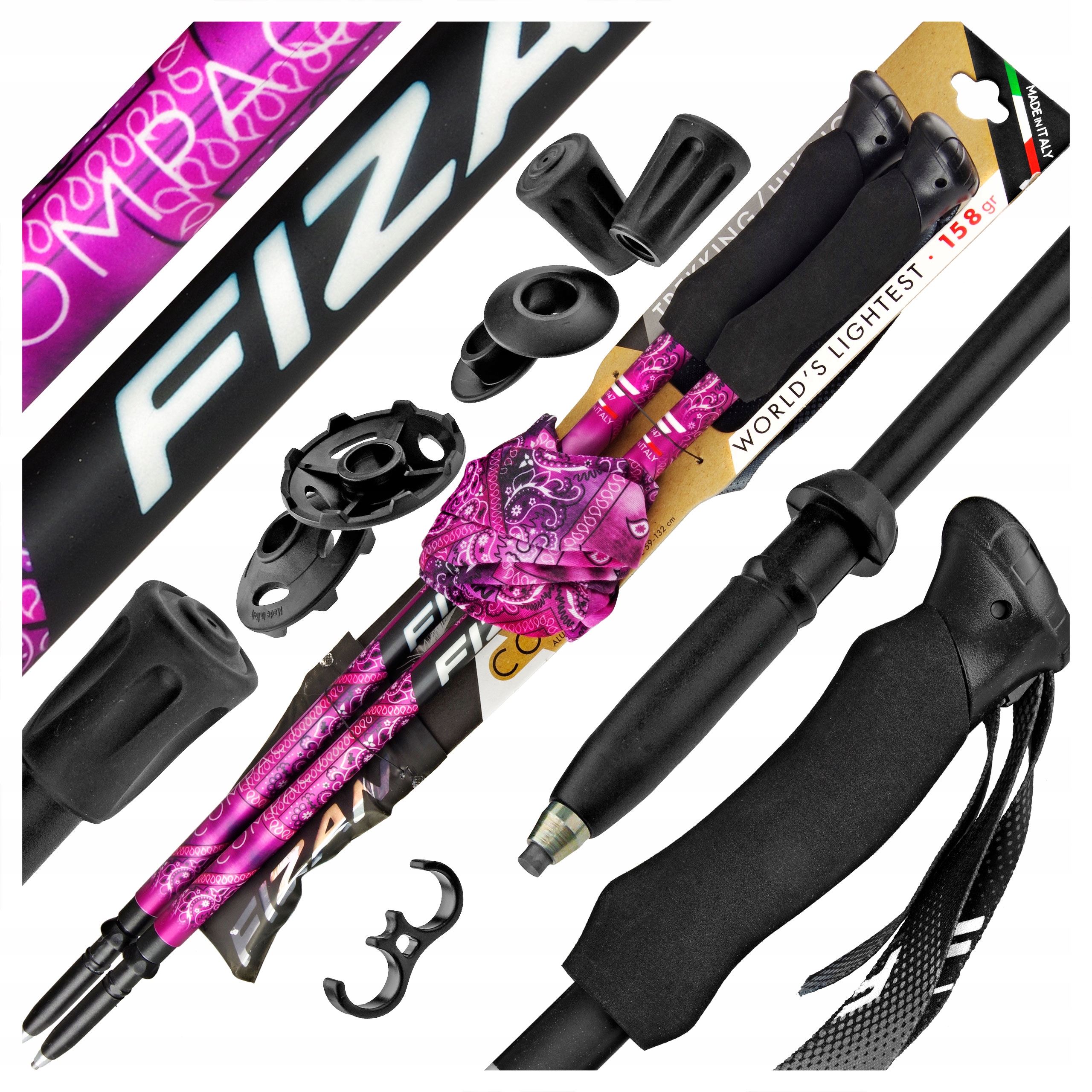 Kije Trekkingowe Fizan Compact Ms Magenta Z Kominem Najlżejsze W Góry